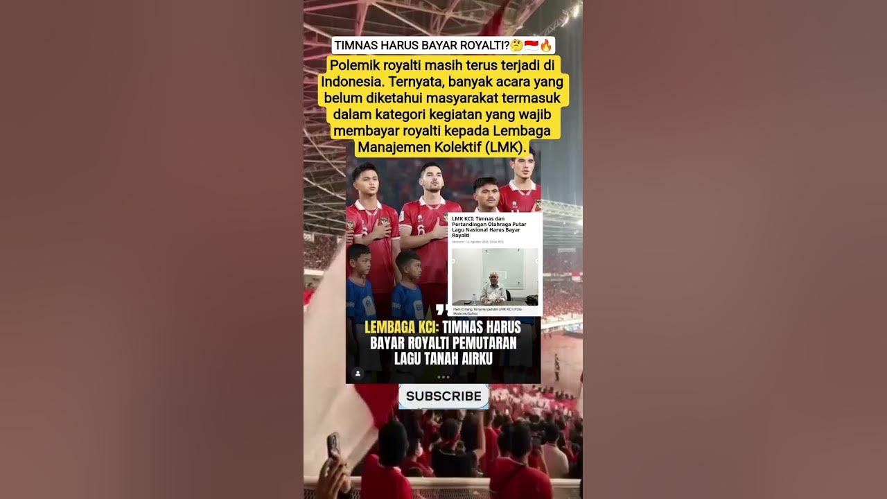 LMK KCI: Timnas dan Pertandingan Olahraga Putar Lagu Nasional Harus Bayar Royalti?🤔🇮🇩🔥 #tanahairku