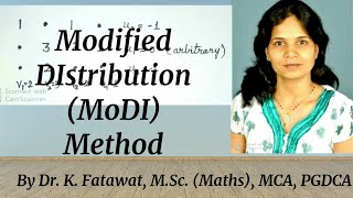 Modified DIstribution Method (MoDI)|optimality test|transportation problem