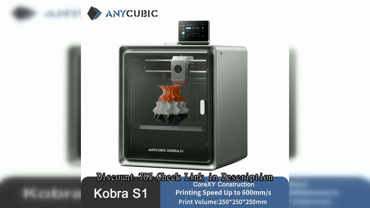 Anycubic Kobra S1 Speedy 3D Printer Core XY Stable Structure Max Speed 600mm/s High Precision Ultra-
