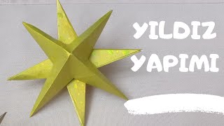 Kağıttan 3 Boyutlu Yıldız Yapımı - how to make a 3d star - DIY#20