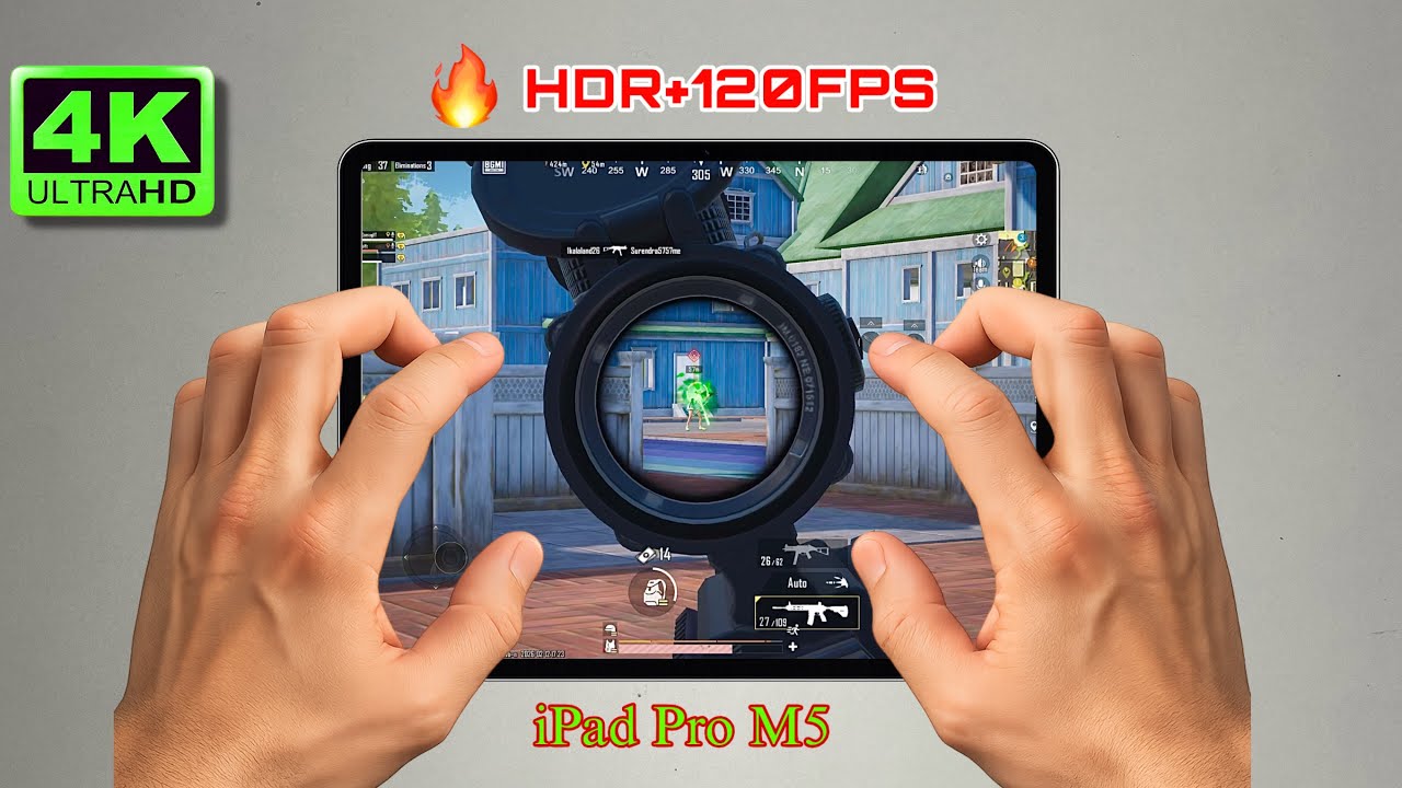 🔥4K HDR+120FPS Ultra Smooth Gameplay iPad Pro M5 BGMI Handcam 