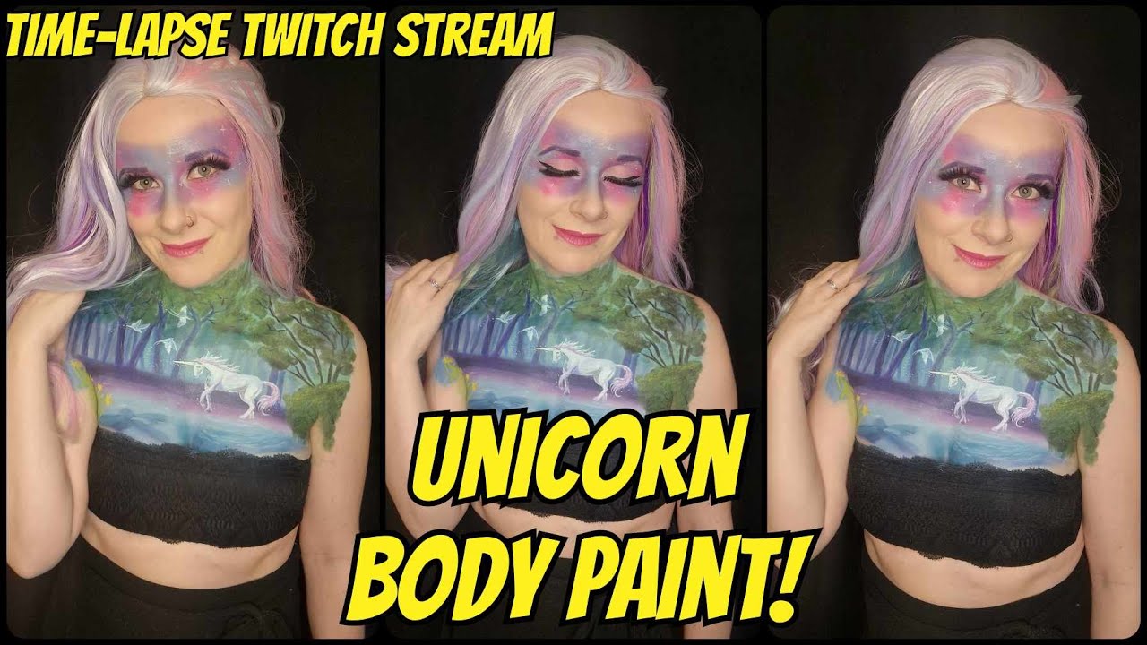 Unicorn Body Paint! - Twitch Stream - Timelapse! 