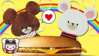 マクドナルド ハッピーセット くまのがっこう♡ペーパークラフトを組み立てて遊んでみたよ♪
