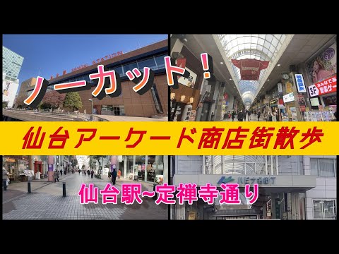 【ノーカット】仙台アーケード商店街 散歩