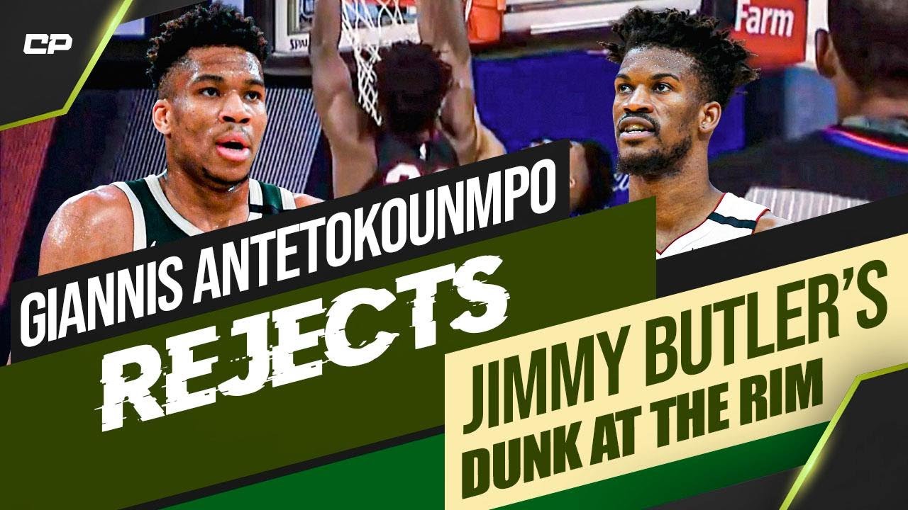 Watch Giannis Antetokounmpo reject Jimmy Butler at the rim