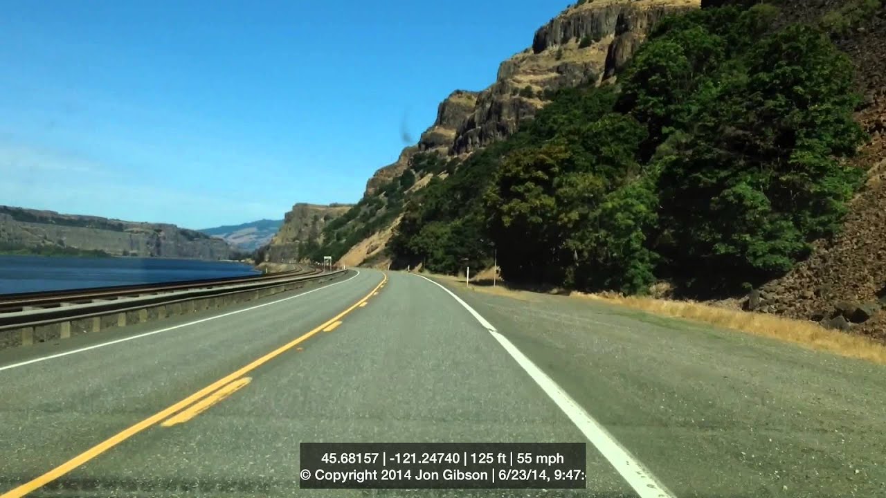 Scenic Drive - Rt 14 Westbound down the Columbia Gorge