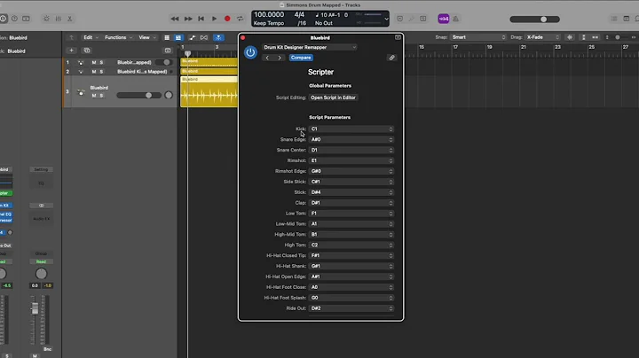 How to map external midi drum set to Logic Pro Dru...