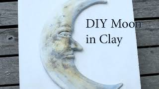 DIY Crescent moon in Ceramics. Easy! Tutorial on how to make a nice moon to hang on a wall etc.