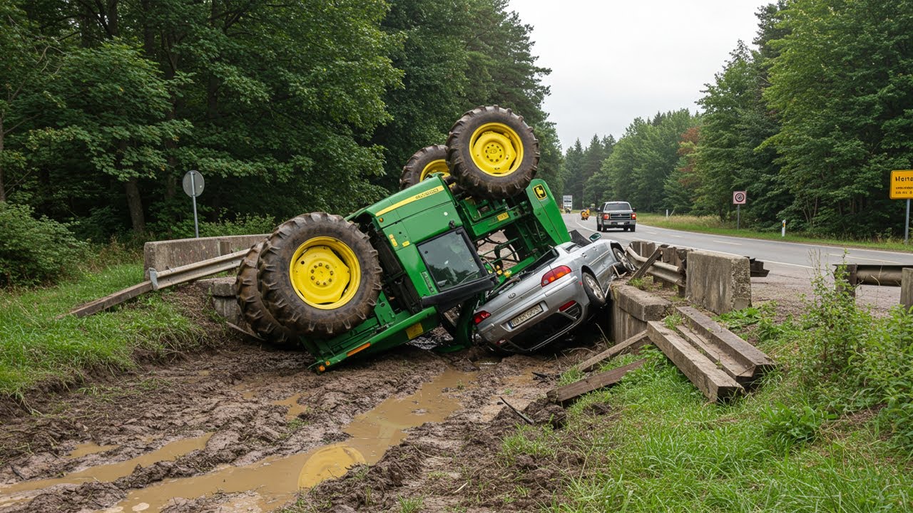 Dangerous Idiots Tractor Fails Extreme Massive Equipment Idiots at Work ...