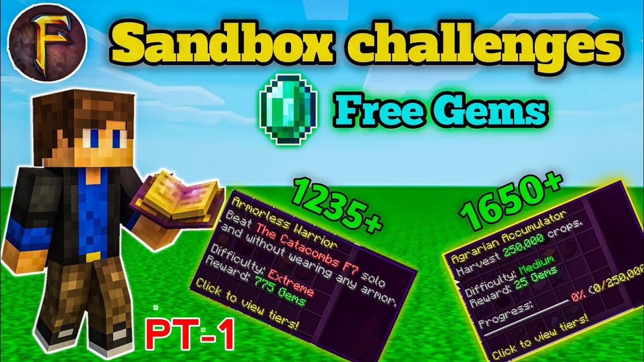 These 2 Sandbox Challenges Can Give You 2885+ GEMS! 😱 | Fakepixel Skyblock [PART-1] | 