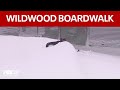 Knee-deep snow on the Wildwood boardwalk