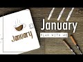 PLAN WITH ME || January 2022 Bullet Journal Setup - simple coffee theme