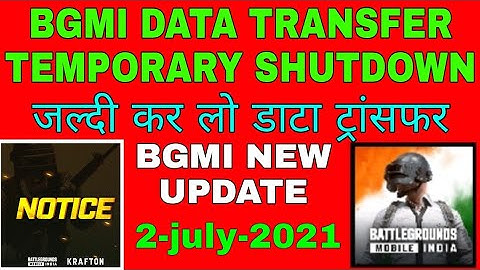 😭Bgmi data transfer temporary shutdown update | battlegrounds mobile india | bgmi new update