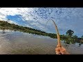 EXTREME FISHING! GIANT FISH IN BAMBOO ROD...