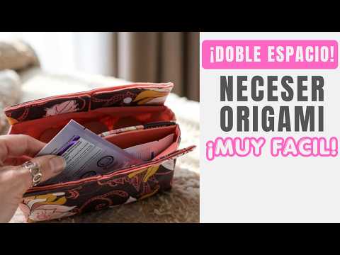 ORIGAMI Fabric Toiletry Bag with Double Compartment (Step by Step) 🌸✨