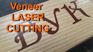 Veneer in marketry style. Laser cutting.