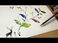 How to Paint Leaves / Painting Watercolor For Beginners