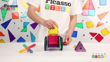 How to Build A DIY Car! PicassoTiles PicassoToy IDEA BOOK Magnetic Building Tiles STEM Magnet Kit