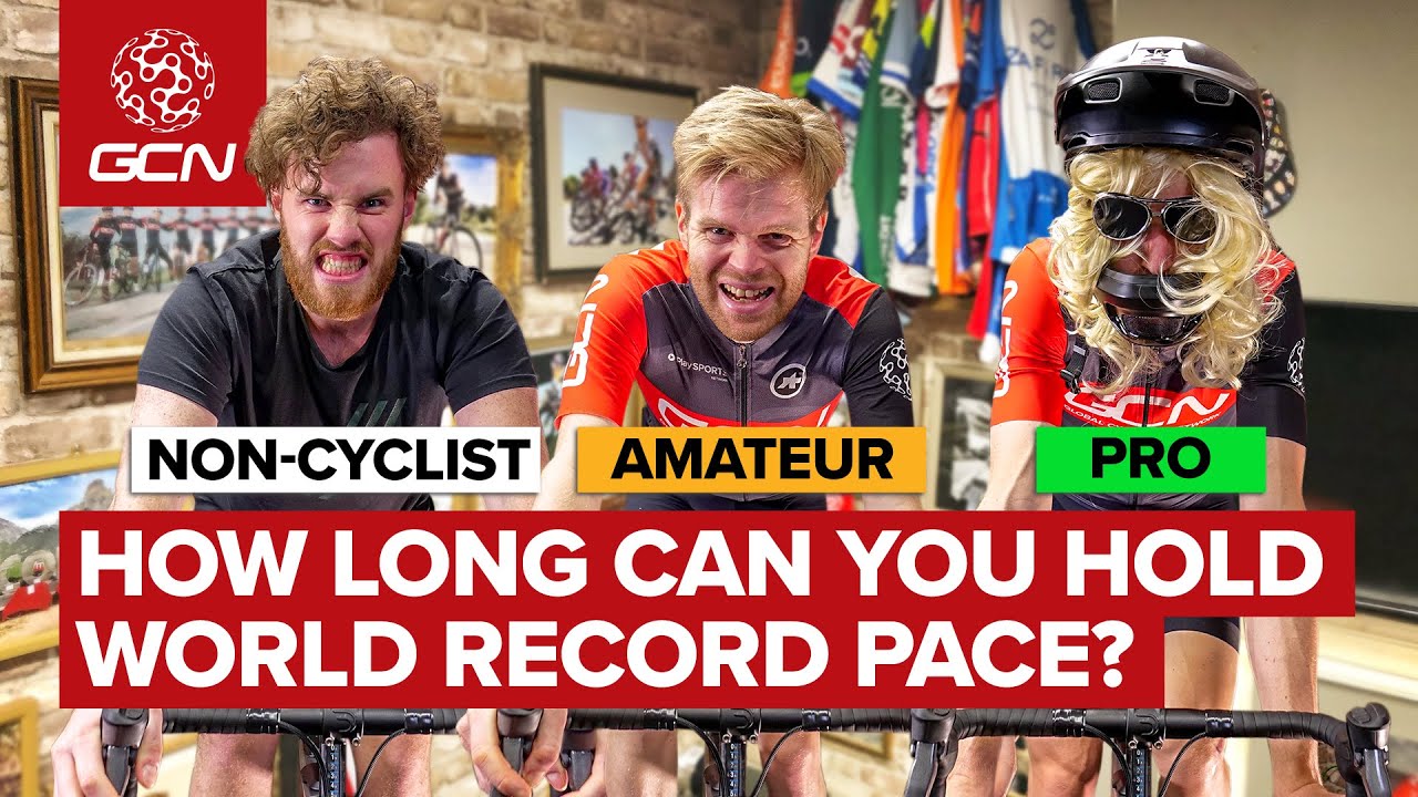 How Long Can You Hold World Hour Record Pace? | Non Cyclist Vs Amateur Vs Pro