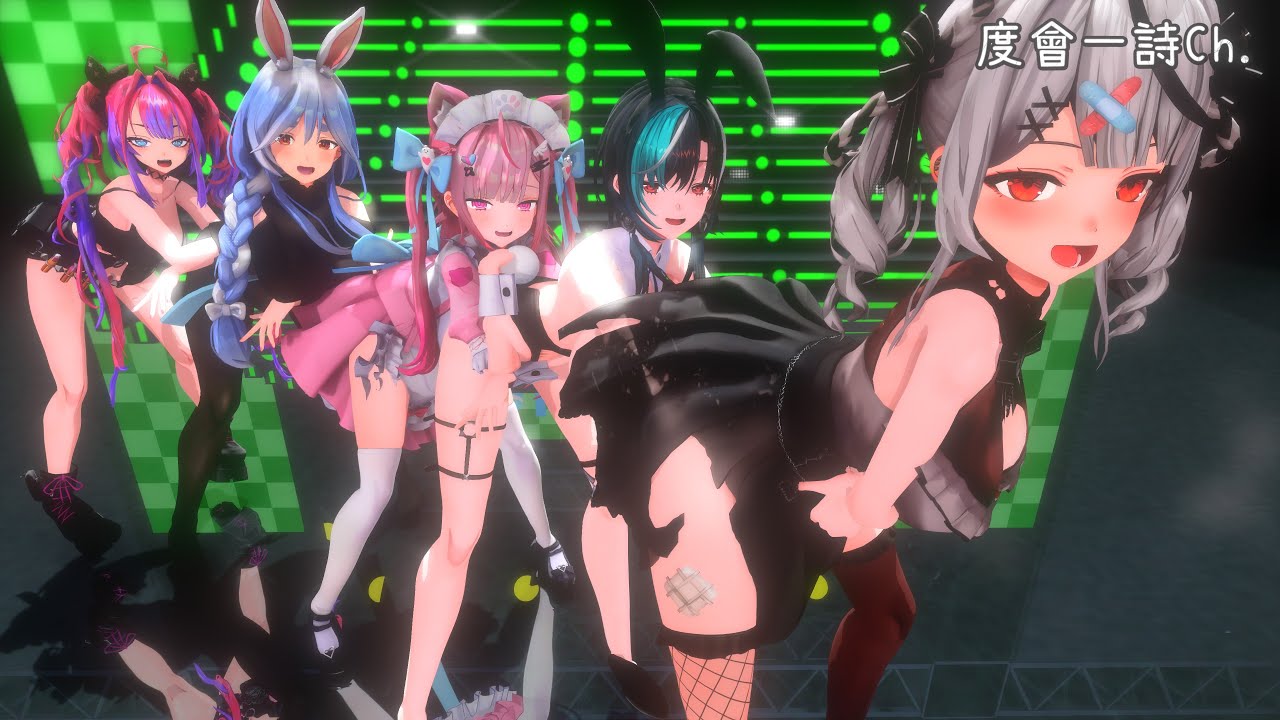 【ホロライブMMD】『EXID - Up & Down』by 沙花叉クロヱ & 綺々羅々ヴィヴィ & 輪堂千速 & 結城さくな & 兎田ぺこらマミー【4K】中秋烤肉