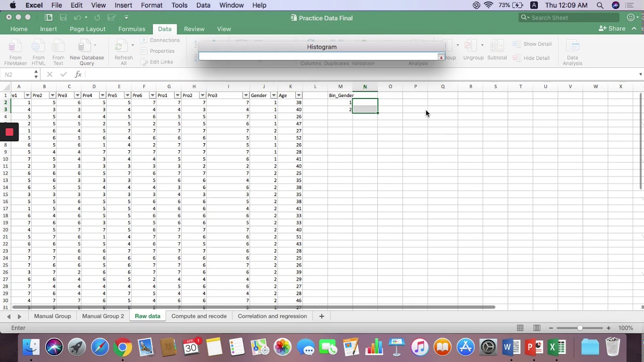 Excel frequency and descriptive analysis using mac youtube