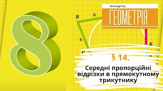 картинка: § 14. Середні пропорційні відрізки в прямокутному трикутнику
