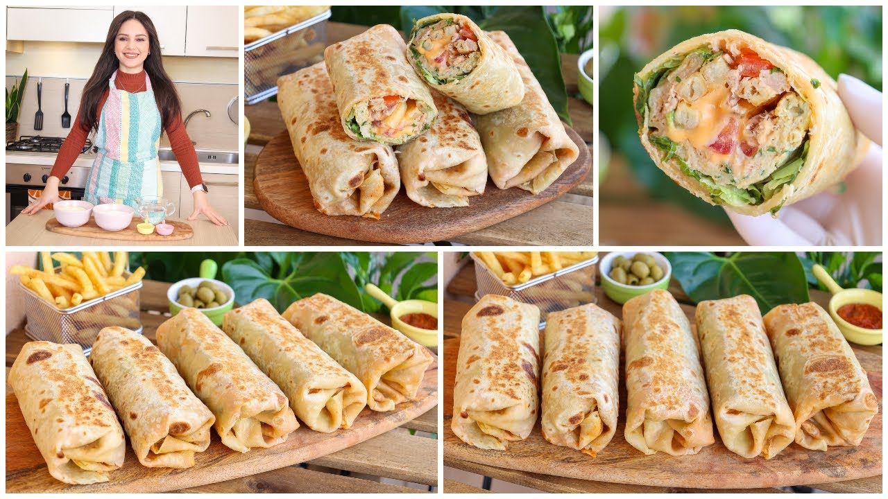 ساندويتش الملفوف التونسي مثل المطاعم بطريقة سهلة وبسيطة بنة لاتقاوم وكل شي على المقلاة😋Malfouf