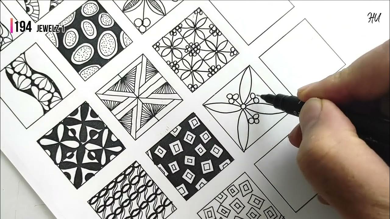 300 zentangle patterns part 10 || zentangle patterns with names ...