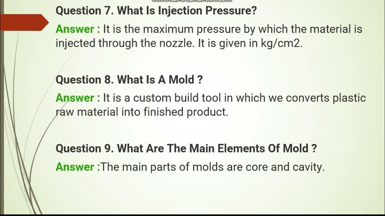 Injection Molding Interview questions & Answers I injection molding