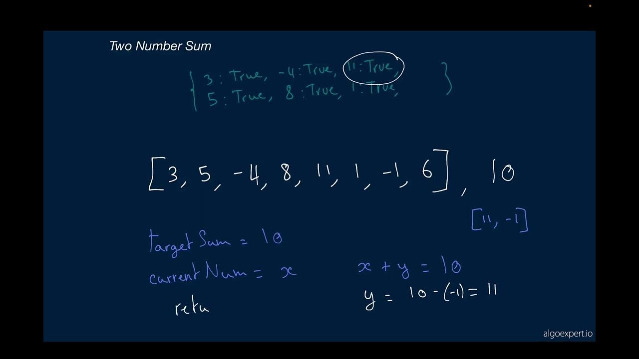 Two Number Sum Algorithm | algoexpert - YouTube