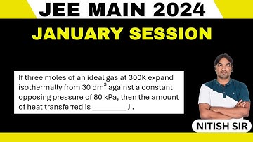 If three moles of an ideal gas at 300K expand  isothermally from 30 dm³ against a constant opposing