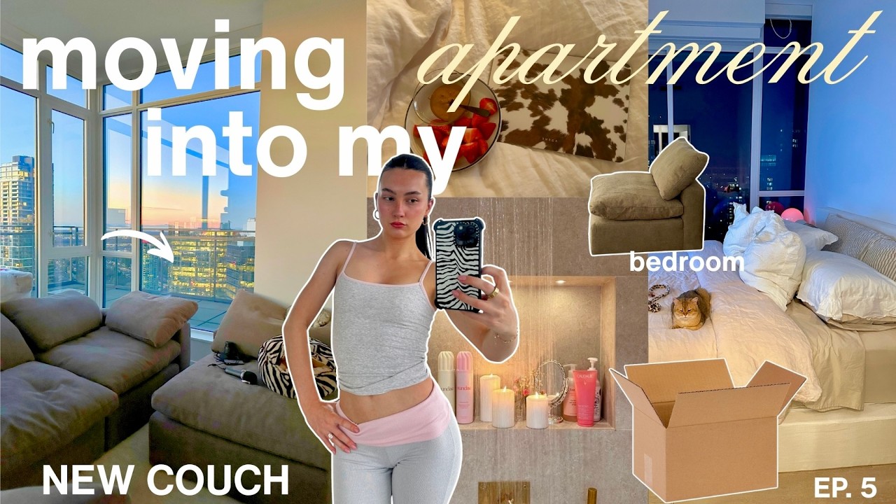 MOVING VLOG 🔑 into my dream APARTMENT | couch delivery + bedroom makeover ep.5