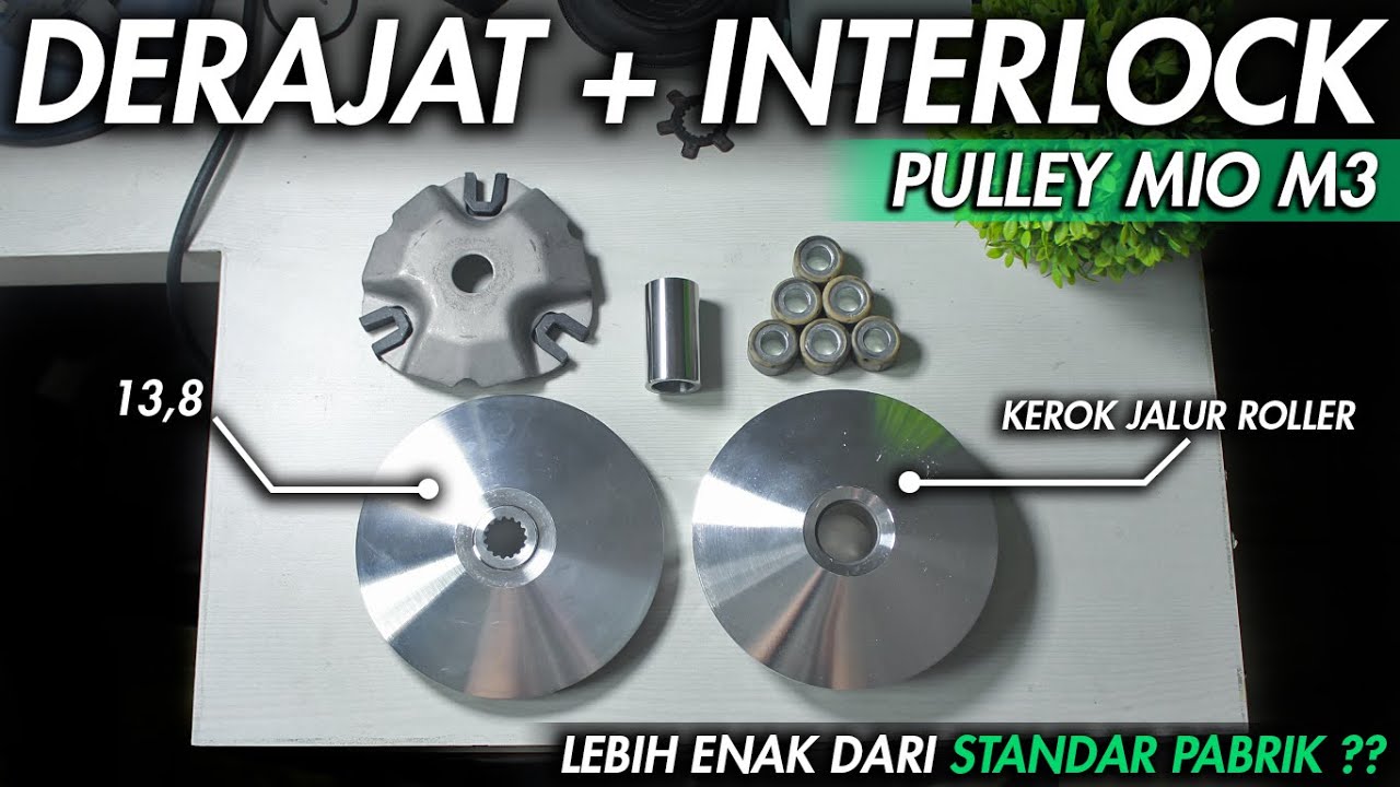 BUBUT PULLEY MIO M3 13,8 + INTERLOCK | LEBIH ENAK DARI STANDAR PABRIK ??