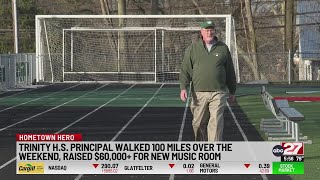 Trinity High School principal walks over 100 miles to raise money for new music room