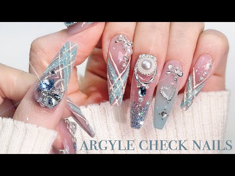 Winter check nails🤍 Korea Nail Fair Haul🎁 Unboxing ASMR