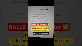 CSJMU BALLB Semester 4th | "Honours Paper" | important questions & PYQs | #lawstudent #ballb #csjmu