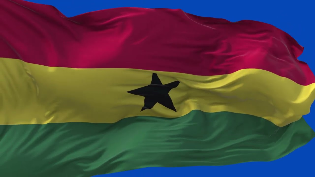 🚩Ghana Flag Waving  | GREEN SCREEN & CHROMA MATTE🚩