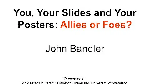 John Bandler (at Carleton University) - "You, Your...