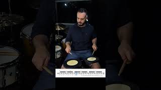 Exercício de controle, velocidade e dinâmicas - Double Paradiddle, Paradiddle e Double Stroke Roll