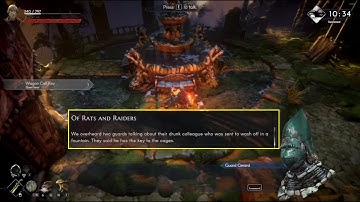 Of Rats and raiders - Find the cage key from Guards in the Fountain - No Rest for the Wicked