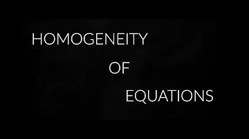5. The Base Unit - Homogeneity of Equations - AS Level Physics