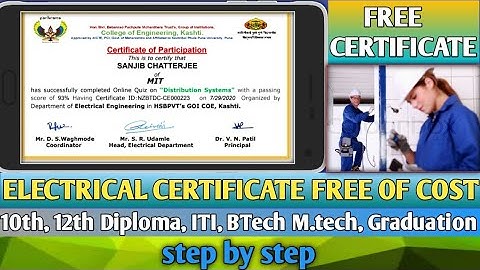 Free Online Electrical Engineering Course with Certificate 2020 | Online Quiz On Distribution System