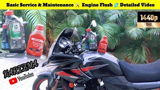 Basic Service Maintenance 🛠️ | Engine Flush | Full Synthetic Engine Oil | Hero Karizma R 2️⃣🅾️1️⃣4️⃣