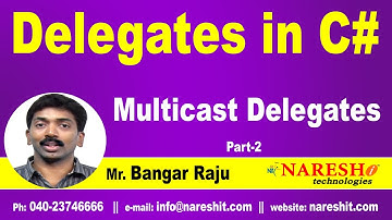 Multicast Delegates | Delegates Part 2 | C#.NET Tutorial | Mr. Bangar Raju