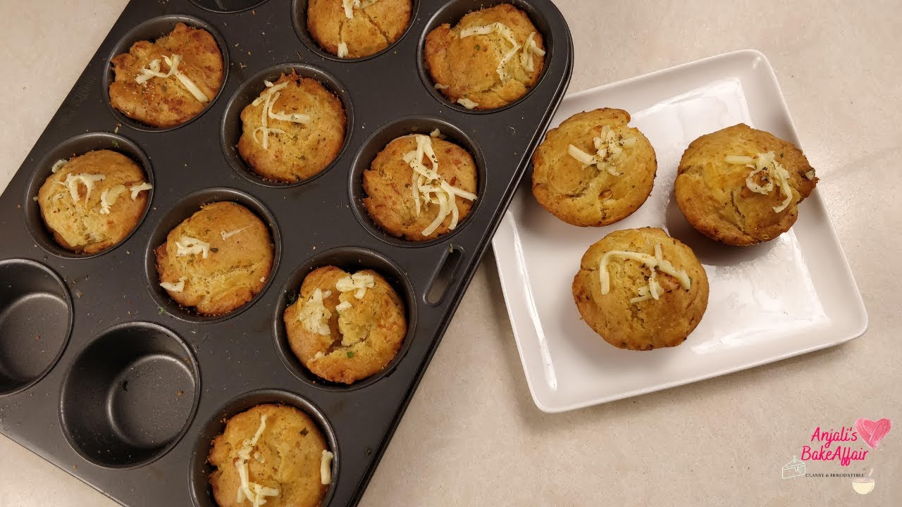 No Yeast No Egg Garlic and Herb Muffins Cheesy Garlic Bread Muffins