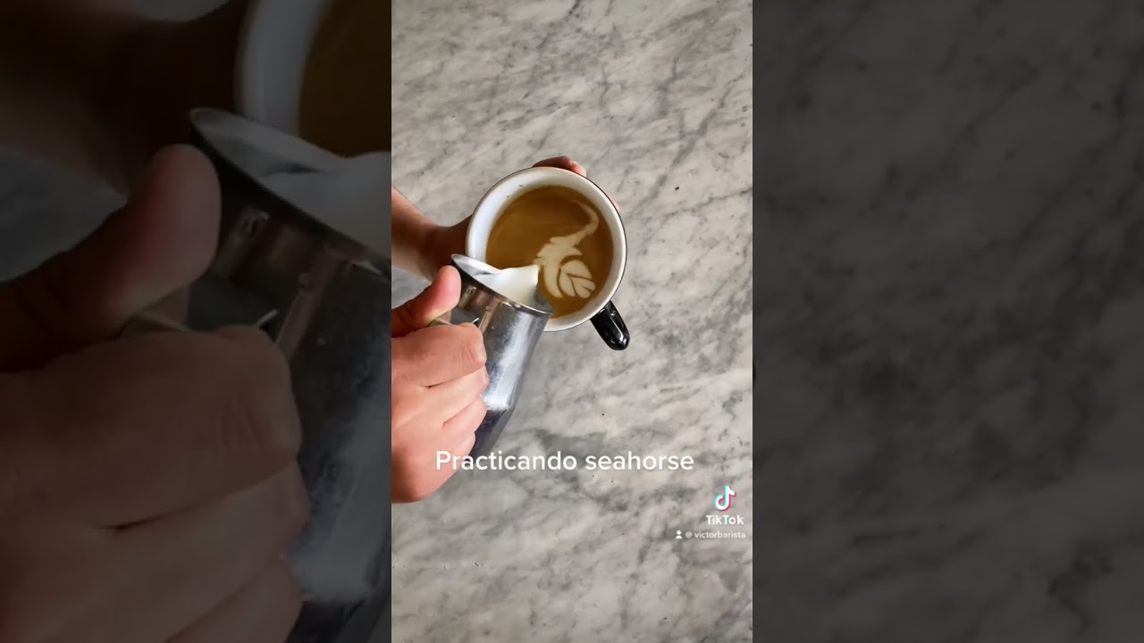 Latte Art SeaHorse || Coffee Art || Practicando 🤓