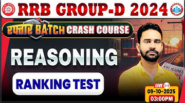 RRB Group D Reasoning Class 2025 | Group D Reasoning Class | RRB Group D Crash Course By Rahul Sir