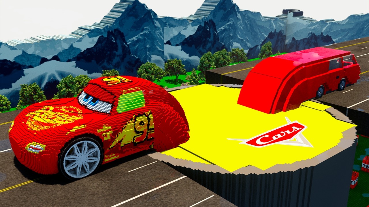 LONG CARS vs MCQUEEN PORTAL in Teardown