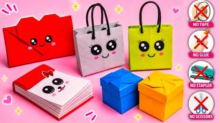 4 Easy Paper Crafts Without Glue 😱 No Tape, No Scissors, No Stapler!