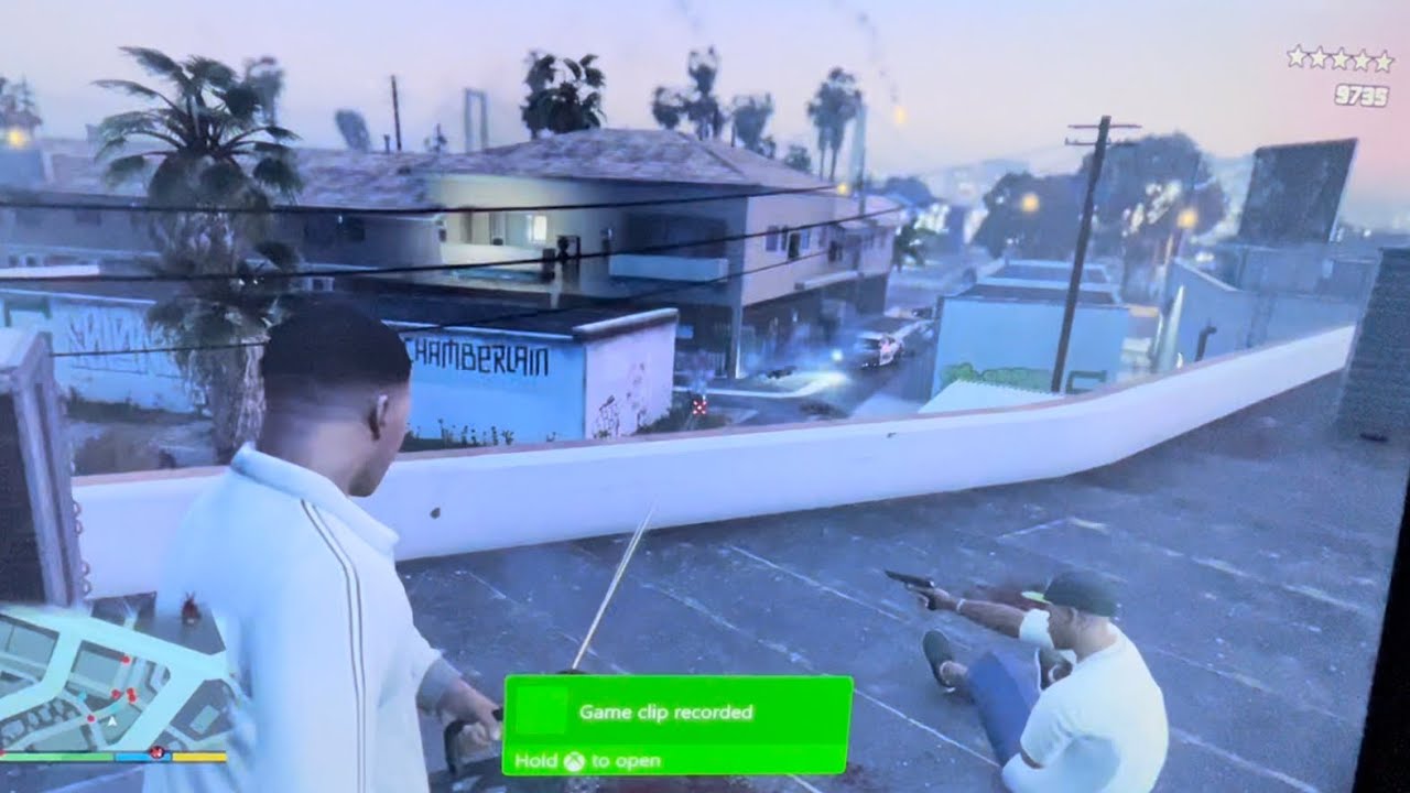 GTA V - Franklin, Lamar & Stretch 5 Star Shootout With The Police - YouTube